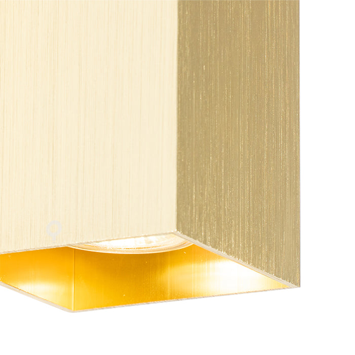 QAZQA Moderne wandlamp goud vierkant 2-lichts - Sandy