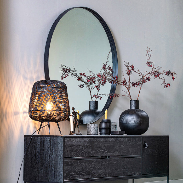 Woood Doutzen Spiegel - Zwart - Ø 115 cm