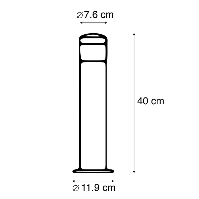 QAZQA Moderne buitenlamp zwart 40 cm IP44 incl. LED - Roxy