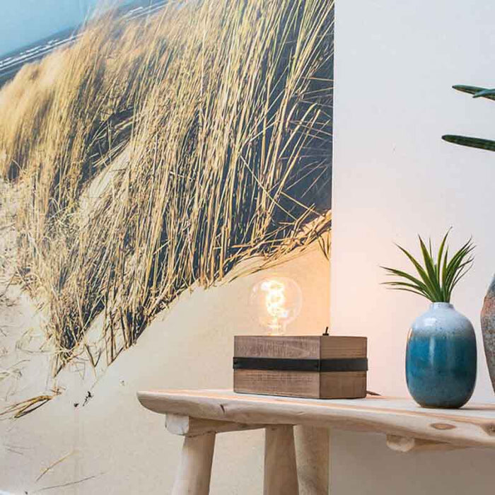 QAZQA Industriële tafellamp hout - Reena