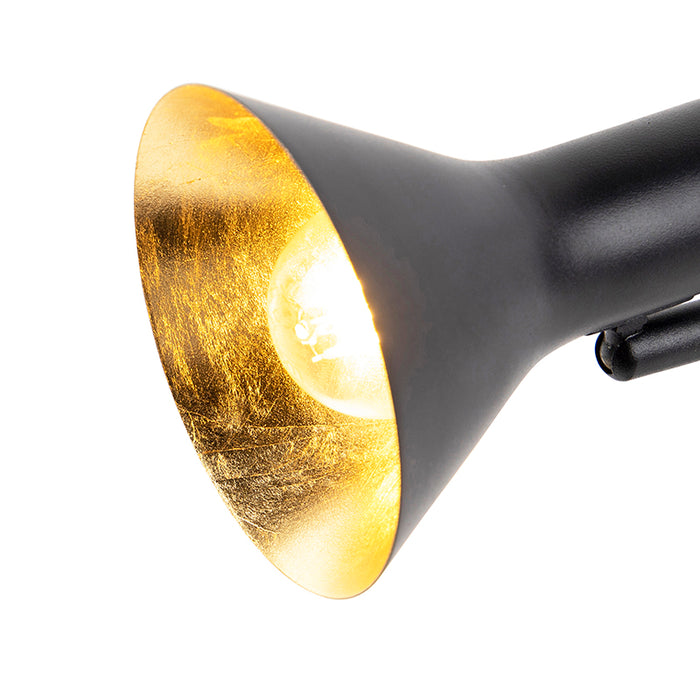 QAZQA Moderne tafellamp zwart met goud 1-lichts - Magno