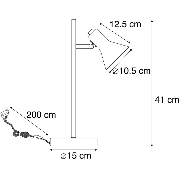 QAZQA Moderne tafellamp zwart met goud 1-lichts - Magno