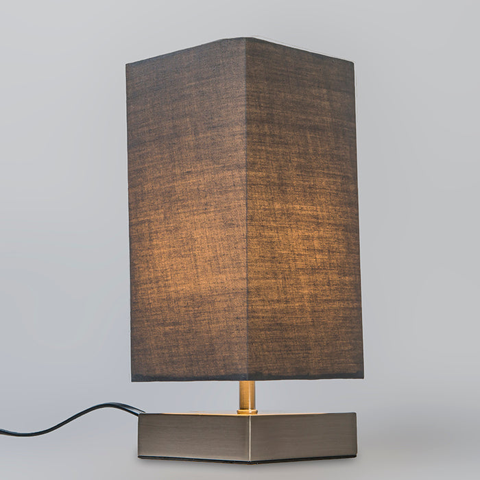 QAZQA Moderne tafellamp grijs met staal - Milo