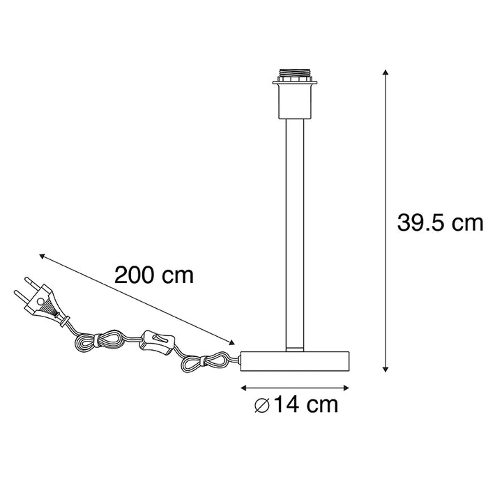 QAZQA Klassieke tafellamp messing zonder kap - Simplo