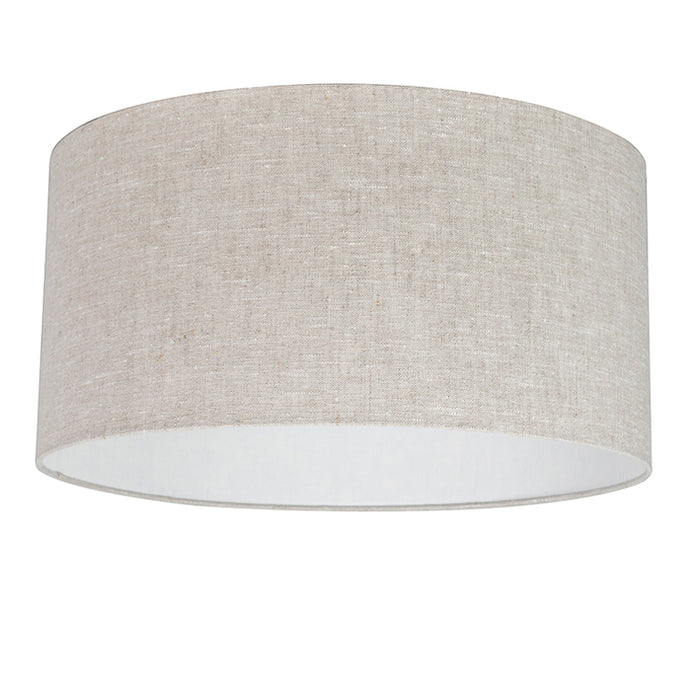 QAZQA Landelijke hanglamp wit met katoenen kap lichtgrijs 50 cm -