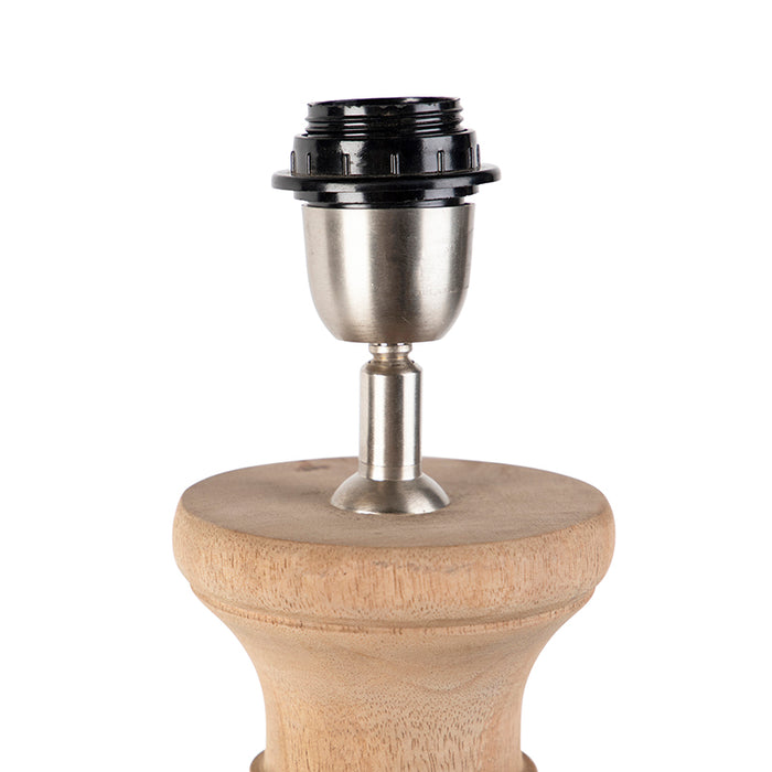 QAZQA Landelijke tafellamp hout zonder kap - Burdock