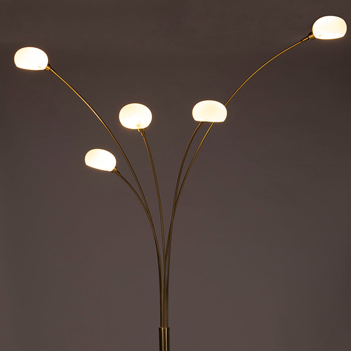 QAZQA Art deco vloerlamp goud 5-lichts - Sixties Marmo