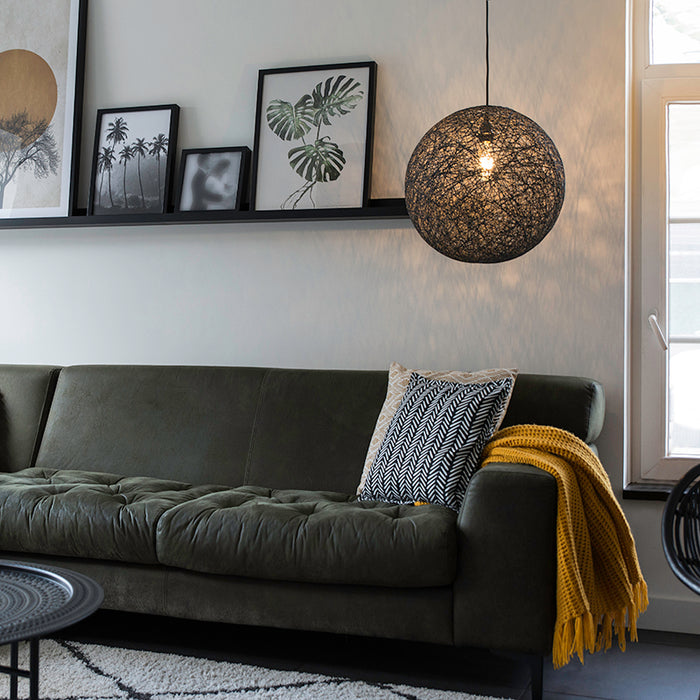 QAZQA Hanglamp corda - Grijs - Design - D 450mm