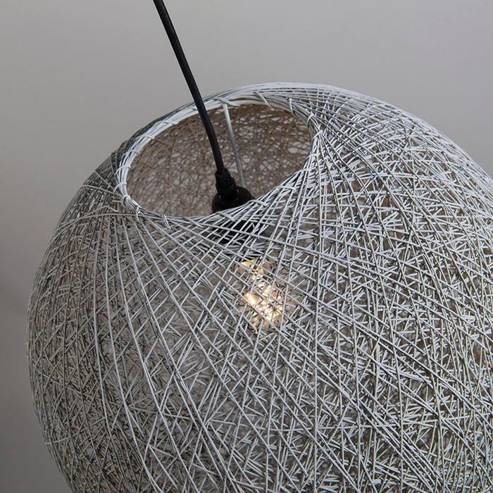 QAZQA Hanglamp corda - Grijs - Design - D 450mm