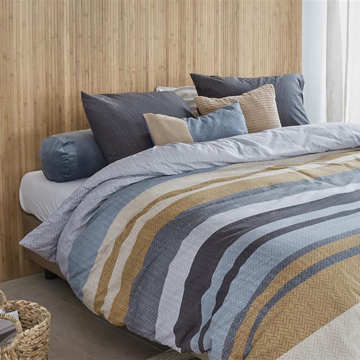 Beddinghouse Travis Dekbedovertrek 140 x 200/220 cm - Blauw/Grijs