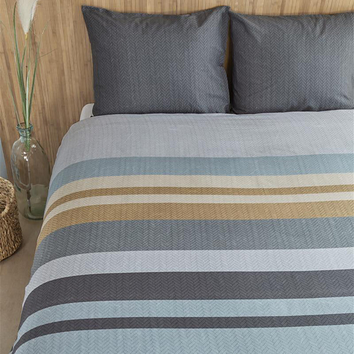 Beddinghouse Travis Dekbedovertrek 140 x 200/220 cm - Blauw/Grijs