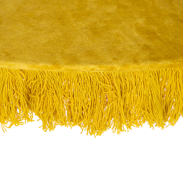 QAZQA Retro hanglamp geel velours met franjes - Frills