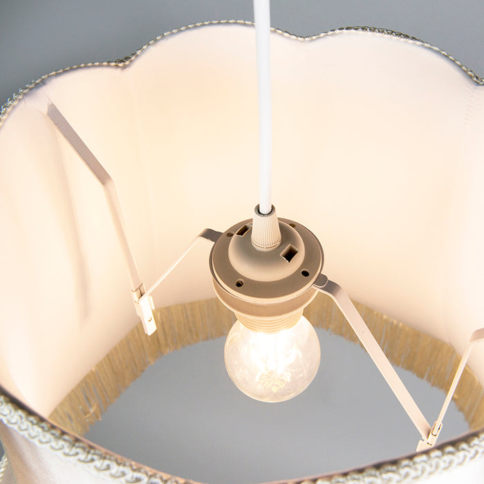 QAZQA Retro hanglamp crème 45 cm - Granny