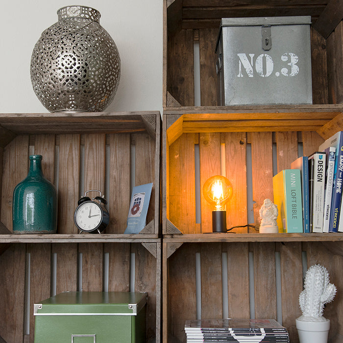 QAZQA Moderne tafellamp zwart - Facil