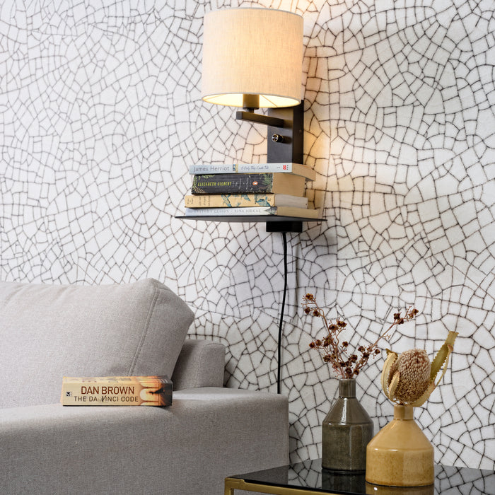 it's about RoMi Florence Wandlamp H 42 cm - Zwart / Beige