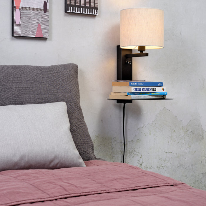 it's about RoMi Florence Wandlamp H 42 cm - Zwart / Beige