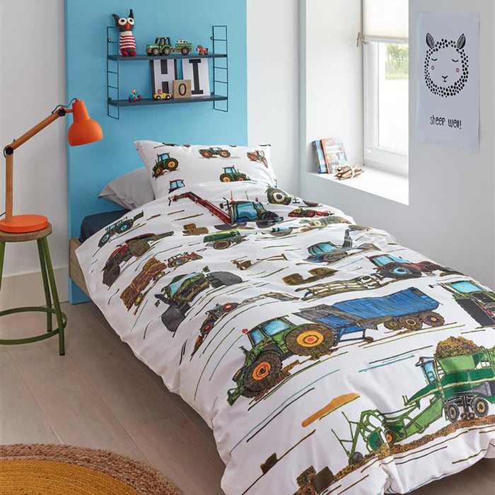 HANNEKEJAG Kids Tractors Dekbedovertrek 140 x 200/220 cm - Multicolor