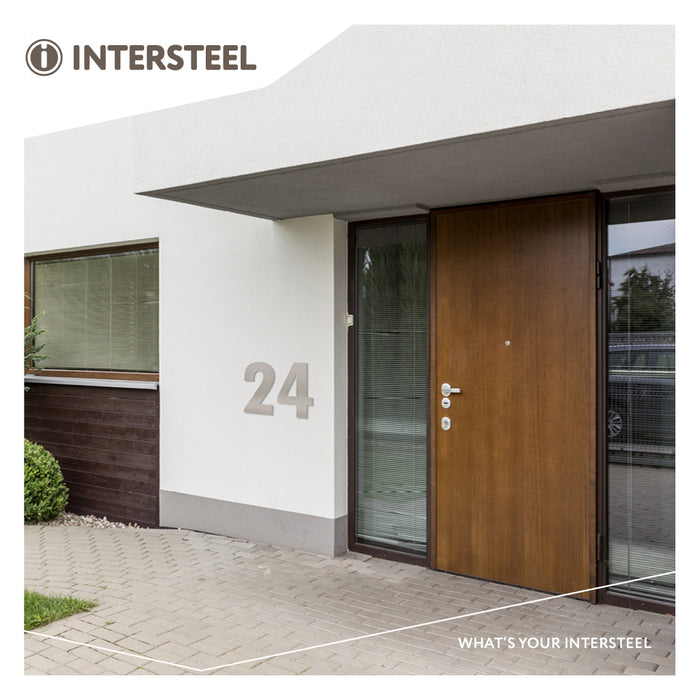 Intersteel Huisnummer 3 XXL hoogte 50 cm rvs geborsteld