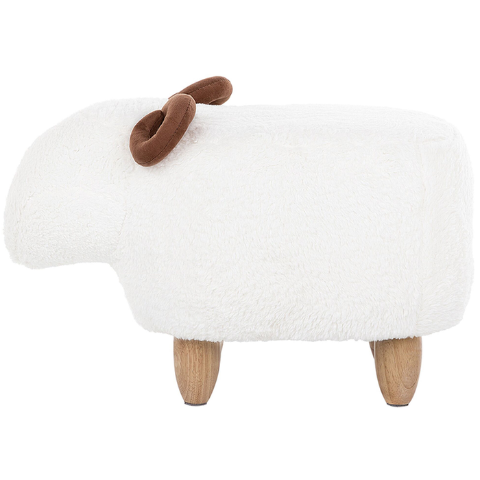 Beliani - LAMB - Hocker - Wit - Polyester