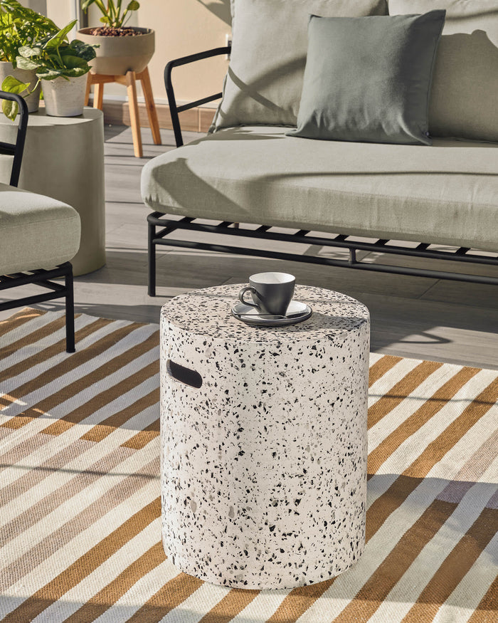 Kave Home - Jenell kruk wit terrazzo Ø 35 cm
