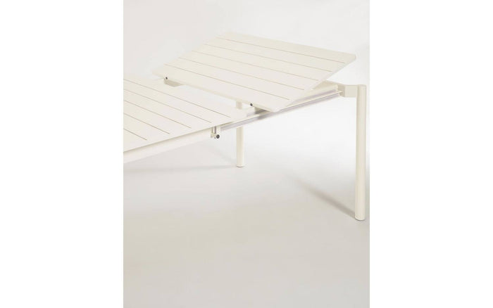 Kave Home - Zaltana uitschuifbare aluminium buitentafel met mat witte