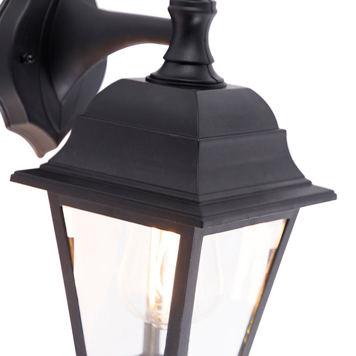 QAZQA Klassieke buiten wandlamp zwart IP44 - Capital