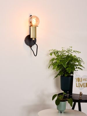 Lucide MALCOLM Wandlamp 1xE27 - Zwart