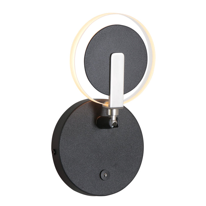 Steinhauer Turound wandlamp zwart glas kapdiameter: 11 cm