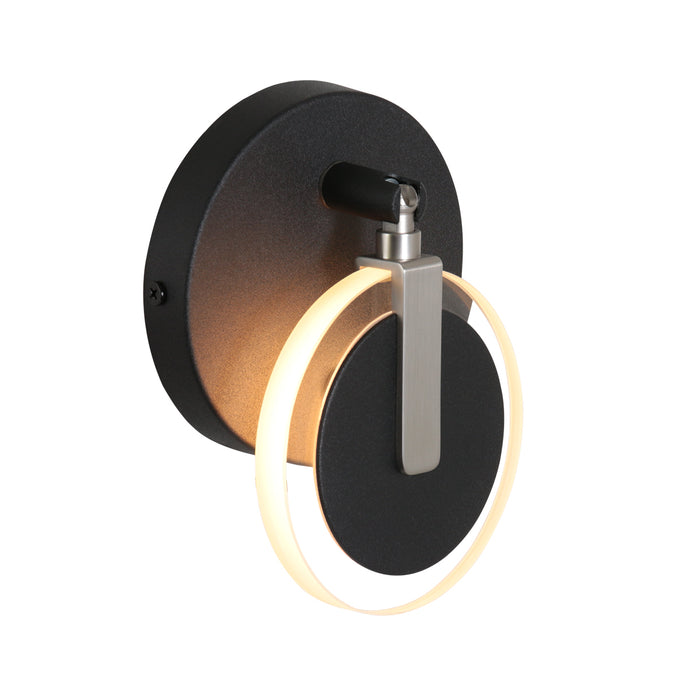 Steinhauer Turound wandlamp zwart glas kapdiameter: 11 cm