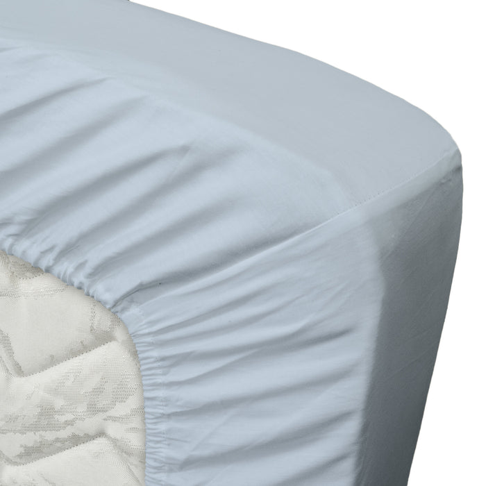 Ten Cate Katoensatijnen Hoeslaken - 160x200 - Licht Blauw