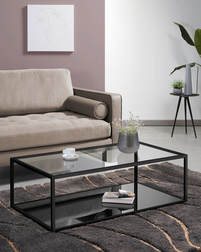 Kave Home - Rechthoekige salontafel Blackhill zwart 110 x 60 cm