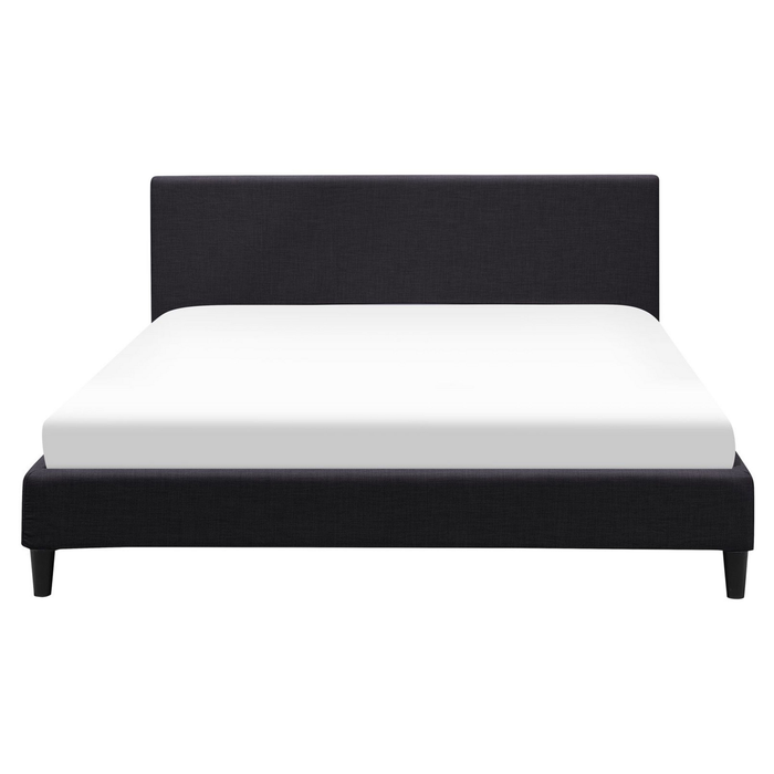 Beliani-FITOU -Tweepersoonsbed LED-Zwart-160 x 200 cm-Polyester