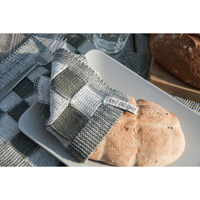 Knit Factory Gebreide Pannenlap Block - Ecru|Linnen - 23x23 cm