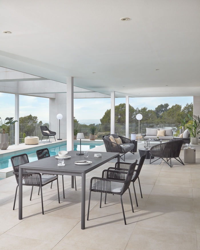 Kave Home - Branzie zwarte fauteuil van touw