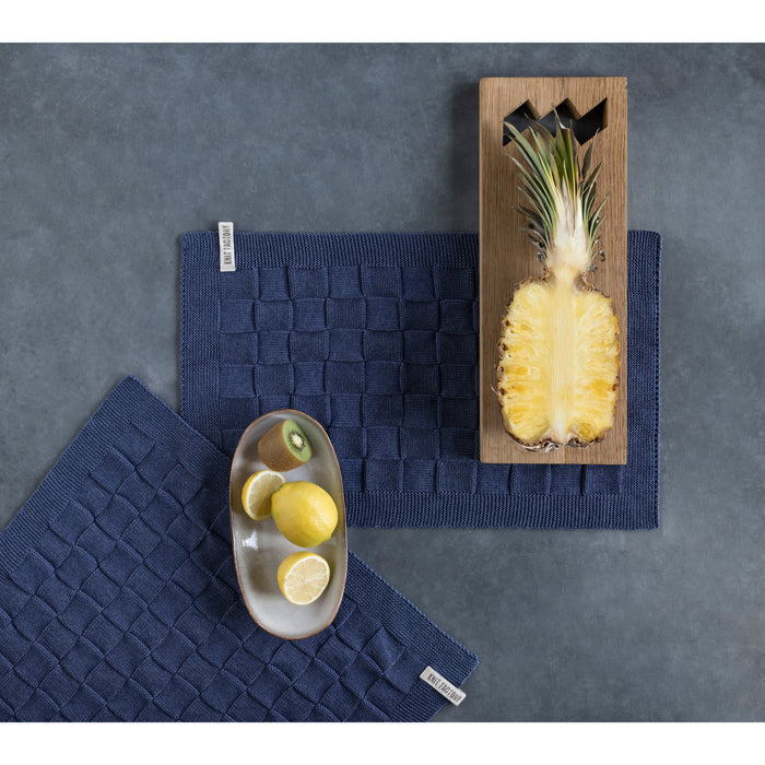 Knit Factory Gebreide Placemat Uni - Ecru - 50x30 cm