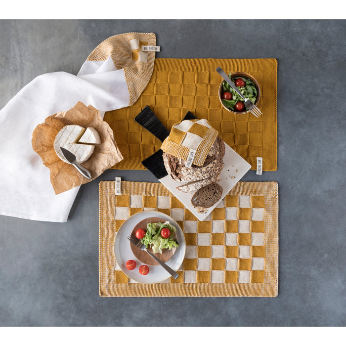 Knit Factory Gebreide Placemat Uni - Ecru - 50x30 cm