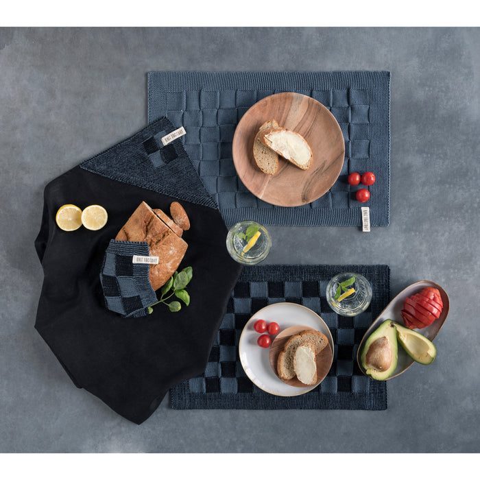 Knit Factory Gebreide Placemat Uni - Ecru - 50x30 cm