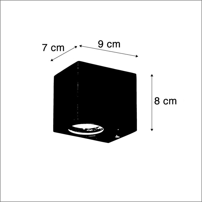 QAZQA Set van 2 moderne wandlampen zwart IP44 - Baleno