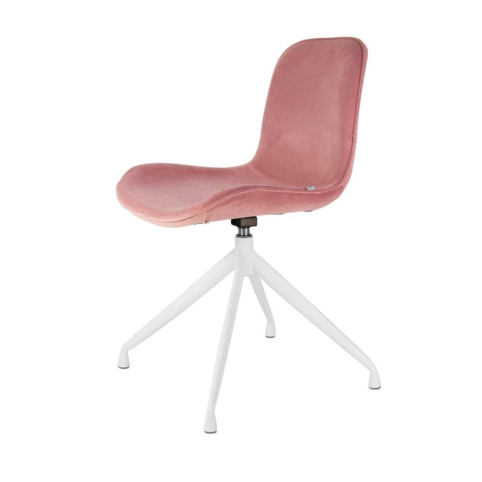 Nolon Nola-Fé draaibare eetkamerstoel velvet roze - wit onderstel