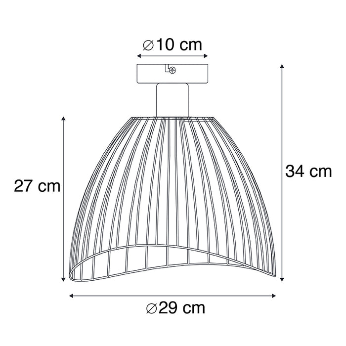 QAZQA Design plafondlamp zwart 29 cm - Pua