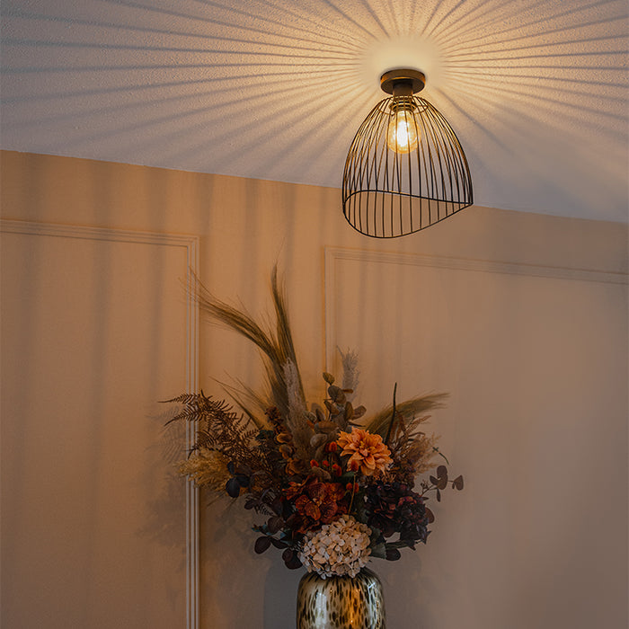 QAZQA Design plafondlamp zwart 29 cm - Pua