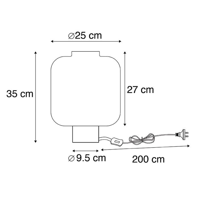 QAZQA Design tafellamp zwart met smoke glas - Qara