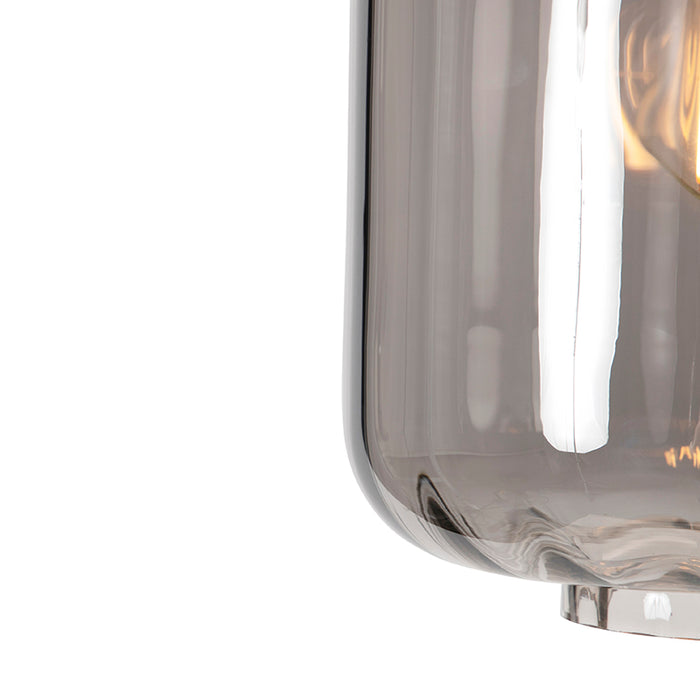 QAZQA Design hanglamp zwart met smoke glas 3-lichts 226 cm - Qara
