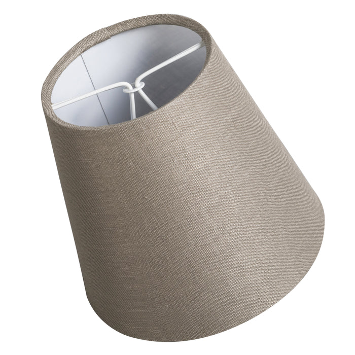 QAZQA Linnen klemkap taupe 12 cm rond