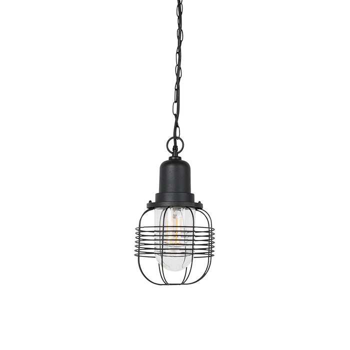 QAZQA Landelijke buiten hanglamp zwart IP44 - Guardado