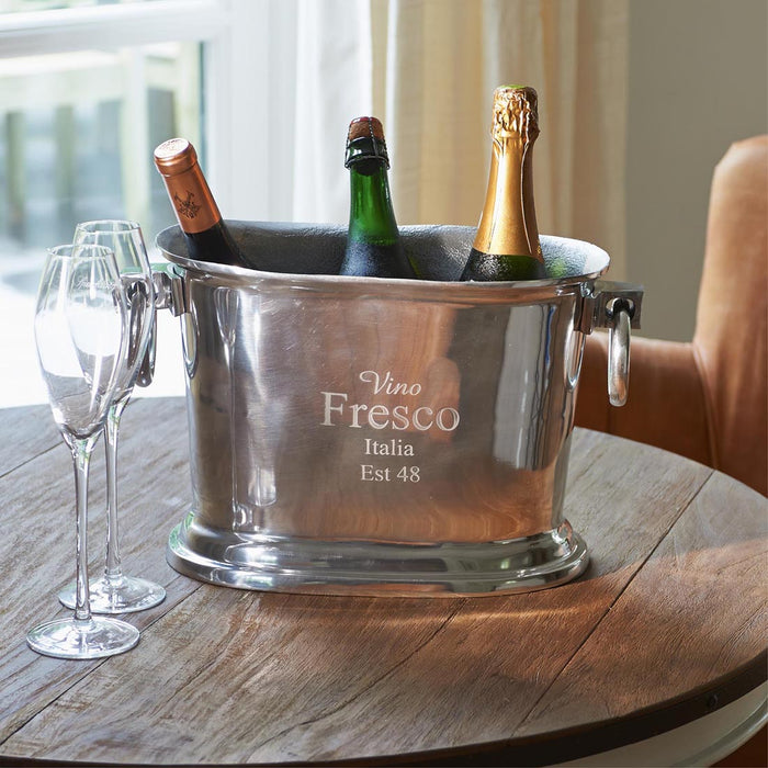 Rivièra Maison - Elegante Wijnkoeler in Zilver van Aluminium met Afmetingen 39x20x25 cm