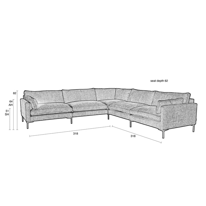 Zuiver Summer 7-zits Hoekbank - Latte