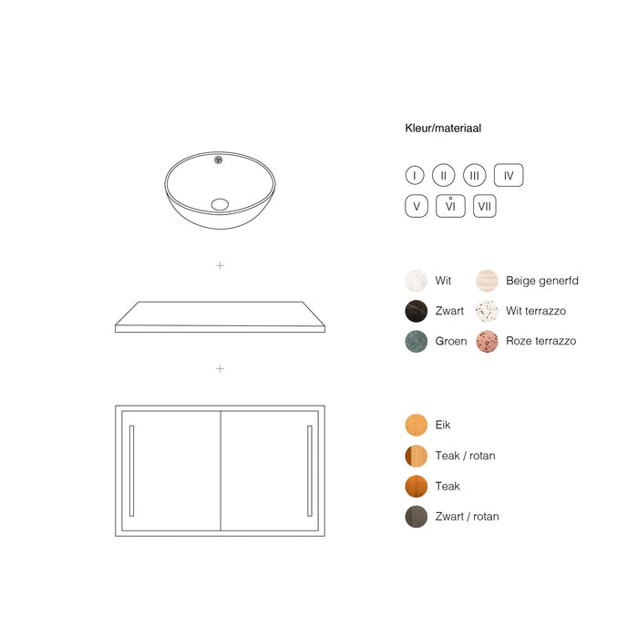 Going Objects - Badkamermeubel Eik - Wit Terrazzo - Wastafel George