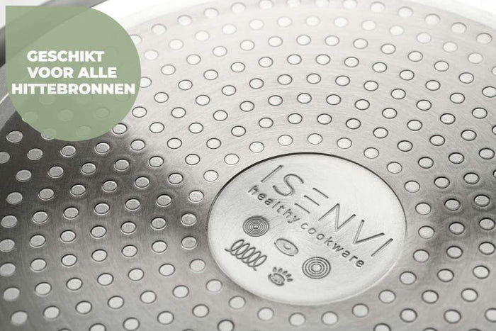 ISENVI Avon keramische wokpan 36 CM - Ergo greep