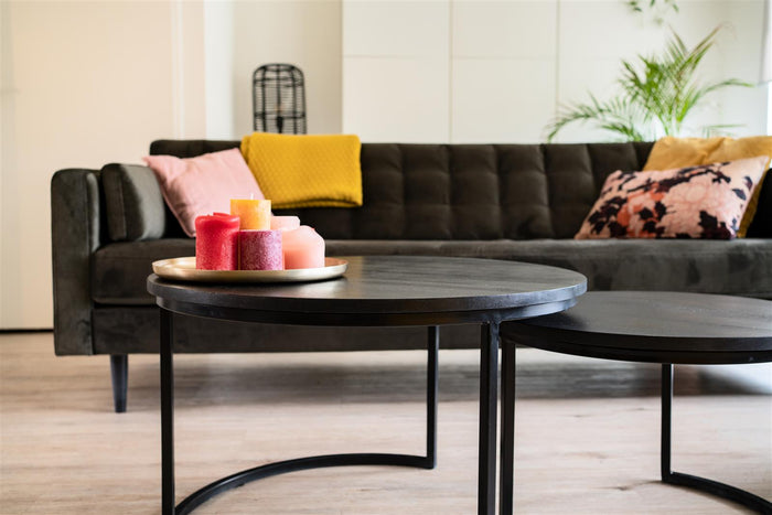 MaximaVida ronde salontafel set Chicago XL zwart 75 cm